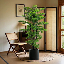 Simulated Green Plant Welcoming Pine, High-End Light Luxury Potted Plant, Office Decoration Ornament, Antique-Style Floor-Standing Artificial Tree Plant