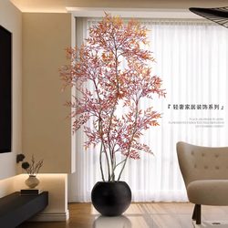 Artificial Nandina Bamboo High-End Luxury Indoor Living Room Tv Cabinet Floor-Standing Ornament Artificial Plant Potted Fake Tree