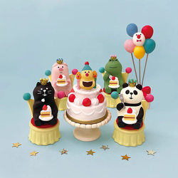 Japanese Zakka Birthday Party Decoration Small Ornaments Shiba Inu Panda ins Cake Birthday Scene Photography Props