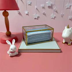 Student Mask Transparent Simple Storage Box Toy Storage Box Living Room Makeup 2023 New European Style Desktop Glass