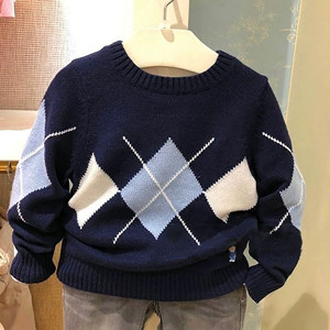 
chris children's clothing 26 autumn and winter new boys' cotton pullover sweater children's casual warm Korean style sweater top trendy