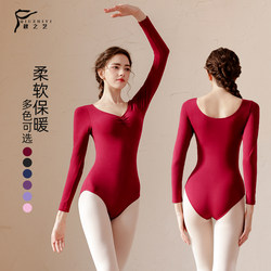 Ballet Training Dancewear V-Neck Long-Sleeve Dance Practice Leotard Aerial Yoga Suit Body Suit Female Art Exam Suit