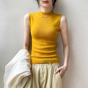 
Women's Gobeshang half turtleneck knitted vest