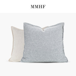 Modern American-Style Home Sofa Cushion, Large Office Pillowcase, Light Luxury Cotton and Linen, Model Room Throw Pillow, High-End Living Room