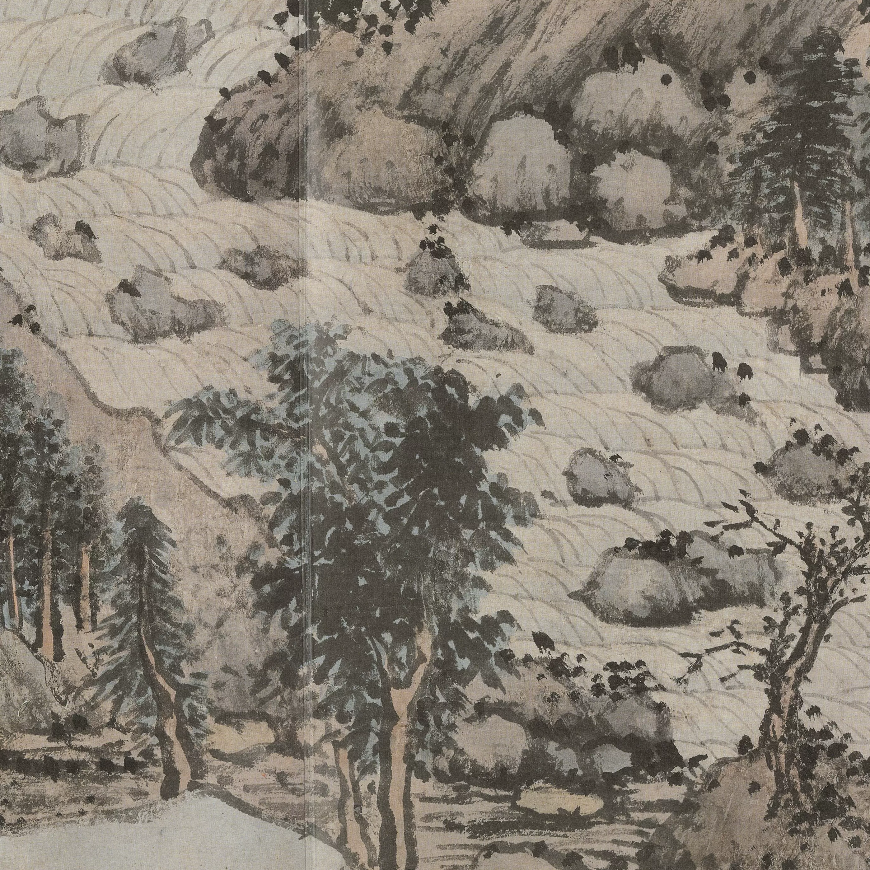 瀋周山 山水畫卷 名画记』沈周《赠华尚古山水卷》，煌煌巨制，气势夺人_望族_画卷