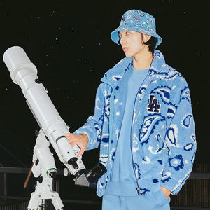 
MLB jacket for men and women, cashew flower imitation lamb velvet cotton casual wear warm jacket for men and women 3AFDI0126