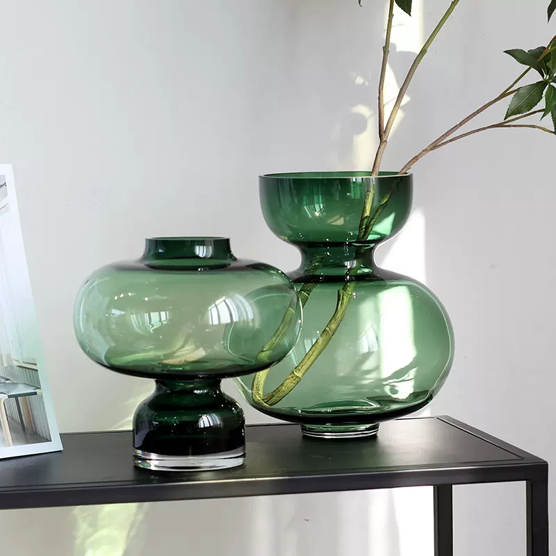 风吟 葫芦型玻璃 创意花瓶插花器北欧风格家居装饰客厅样板间