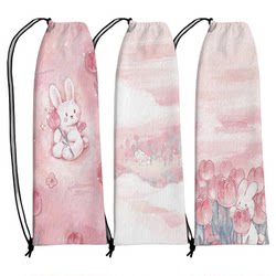 Tulip Bunny Print Badminton Racket Storage Bag Portable Badminton Racket Bag Badminton Racket Protective Bag