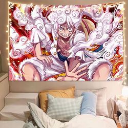 New Version Of One Piece Anime Background Cloth Luffy Ace Solon Wall Cloth Student Dormitory Dormitory Decoration Custom Hanging Cloth