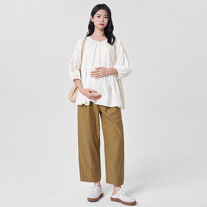 
[New Product] Maternity wear fashion suit, fashionable, small casual balloon pants, age-reducing babydoll shirt for summer