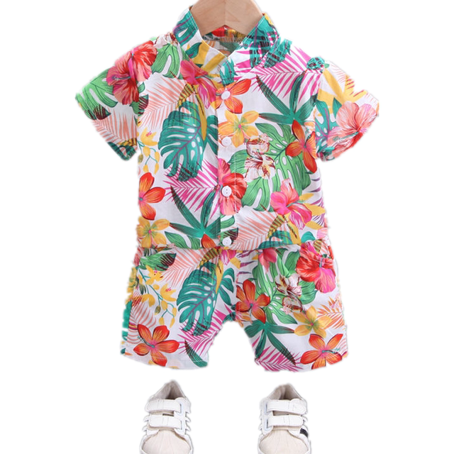 Baby and children's stylish shirt short-sleeved suit 2024 new style ...