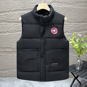 
Trendy brand cotton vest men's autumn and winter new thickened stand-up collar vest trend Hong Kong style versatile warm vest jacket