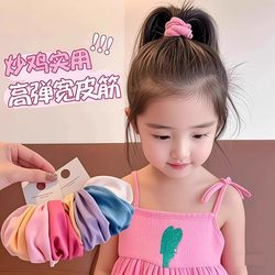 Girls' Hair Ties 2025 New High-Elasticity Children's Face Mask Hair Bands High Ponytail Seamless Hair Ties That Do Not Damage Hair Elastic Bands