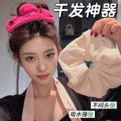 Extra-Large Towel Hair Tie for Drying Hair, Simple and Elegant Hair Accessory for Women, Suitable for Autumn and Winter, Bun Hair Tie with Plush Material for Washing Face