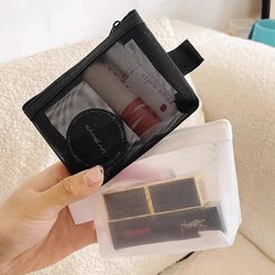 Transparent Mesh Storage Bag Nylon Portable Lipstick Cosmetics Storage Bag Coin Purse Key Bag Bus Card Bag
