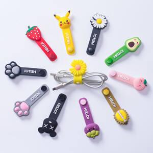 
Cartoon creative cable organizer data cable storage artifact headphone cable charging cable winder desktop cable tie