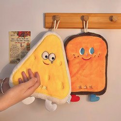 Cute Hanging Hand Towel, Absorbent and Thickened, Bathroom Towel, Hand-Washing Small Square Towel, Kitchen Rag, Cartoon Handkerchief