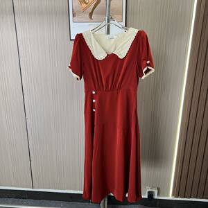 
1121 Remove the cabinet AL dress slim summer new French retro temperament doll long skirt waist skirt