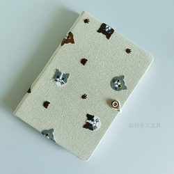 A5 Fabric Embroidered Cat Notebook Student Work Record Blank Planner Diary A6 Portable Notebook