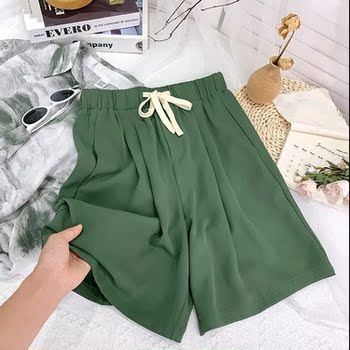 Fat mm300Jin [Jin equals 0.5 kg] loose wide-leg five-point pants for women
