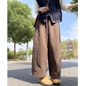 
Nine-point scimitar casual wide-leg pants for women's large size autumn 2025 new fat mm loose slim balloon work pants