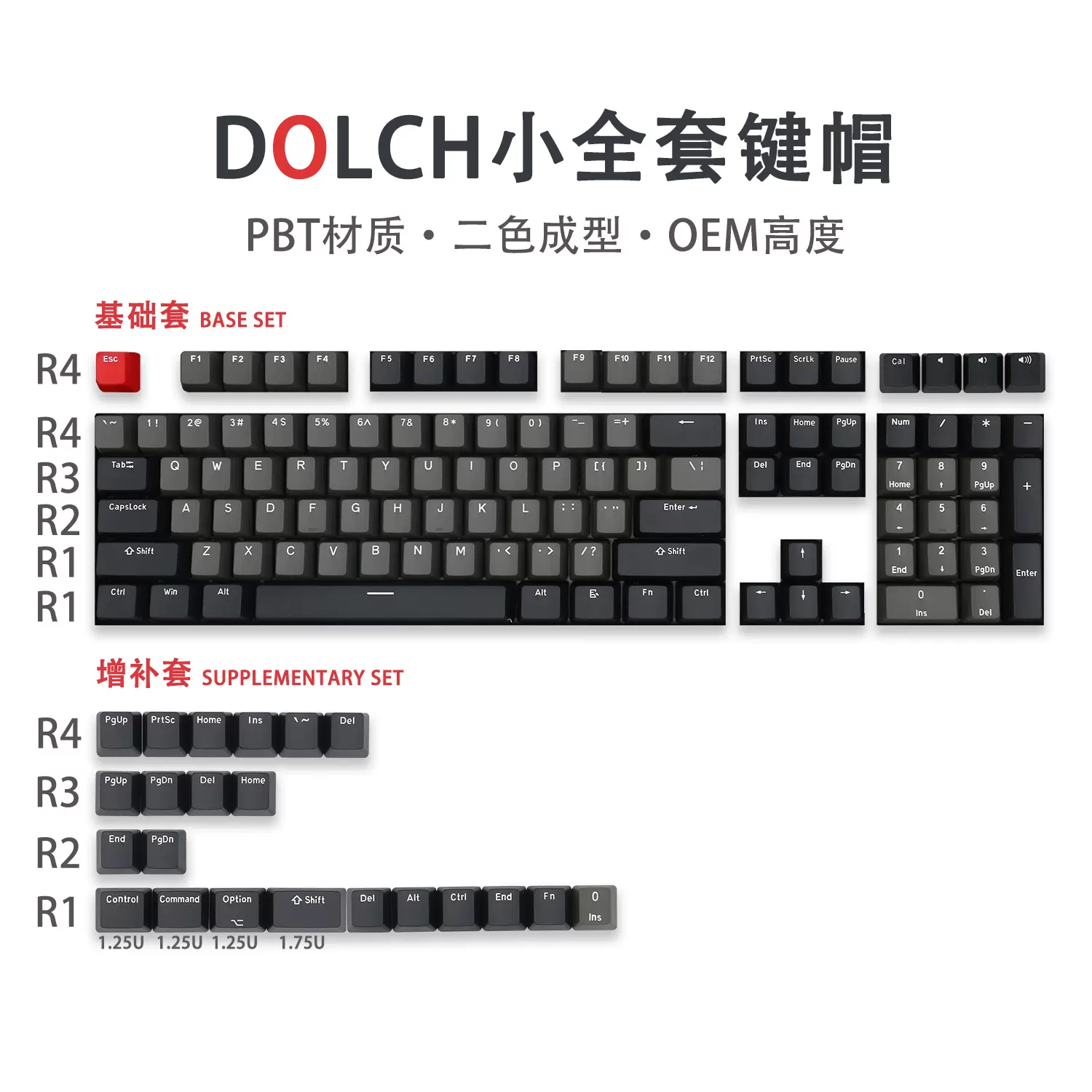 Gmk Dolch 二色成型pbt材質oem高度鍵帽108標配機械鍵盤