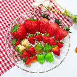 Simulated Strawberry Slice Model Plastic Strawberry Fake Fruit and Vegetable Props Toy Cabinet Mini Decoration Accessories Display