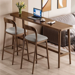 Nordic Solid Wood Bar Table for Home Use, Living Room Dining Table, Partition Table, Simple Balcony Coffee Long Table, High Table and Chairs for Guesthouses