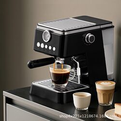 Italian-Style Semi-Automatic Coffee Machine with High-Pressure Extraction for Home Use, Semi-Automatic Espresso and Milk Frothing All-In-One Coffee Machine