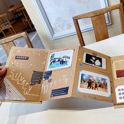 Blank Folding Accordion-Style Handmade DIY Kraft Paper Photo Album Scrapbook Travel Growth Memory Book Folding Pages Small Notebook