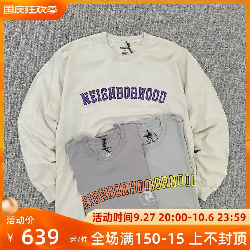 飄渺現貨NEIGHBORHOOD NH-7 C-TEE LS字母運動圓領長袖T恤男22SS-Taobao