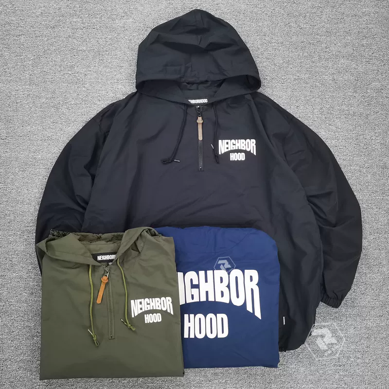 飘渺现货NEIGHBORHOOD ANORAK JACKET字母半拉链夹克冲锋衣男23SS-Taobao