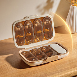 Pill Box for Seven Days a Week, Portable Medicine Dispenser, Pill Splitter, Sealed, Portable, Small Pill Box, Pill Cutter, Divider