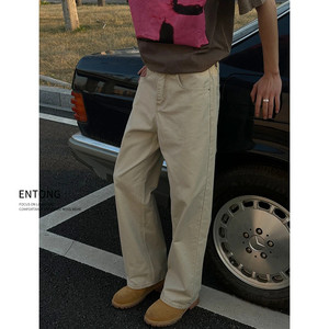 
Entong Japanese retro cleanfit trendy brand loose jeans boys wide-leg washed versatile straight pants