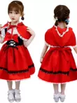 Váy Cô bé quàng khăn đỏ cho trẻ nhỏ, váy công chúa trẻ em, trang phục hóa trang Halloween cho bé gái 