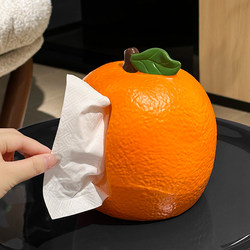 Big Orange Good Fortune Tissue Box for Home Living Room, High-End Dining Table Decoration, Tissue Storage Box