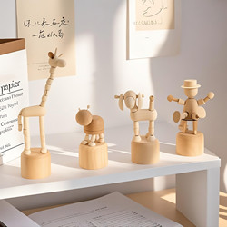 Puppet Desktop Ornaments, Creative and Cute Wooden Animal Clown Toys, Kidsren's Room Bedroom Decorations, Gifts