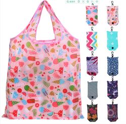 Korean Floral Fabric Mobile Phone Bag Portable Printed Eco-Friendly Bag Foldable Supermarket Shopping Bag Gift Bag Printed Tote Bag