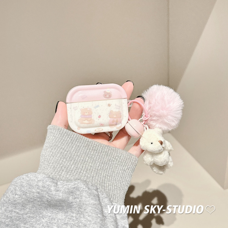 Yumin Sky Airpods Pro Case Cute Bear Cartoon Soft Shell for