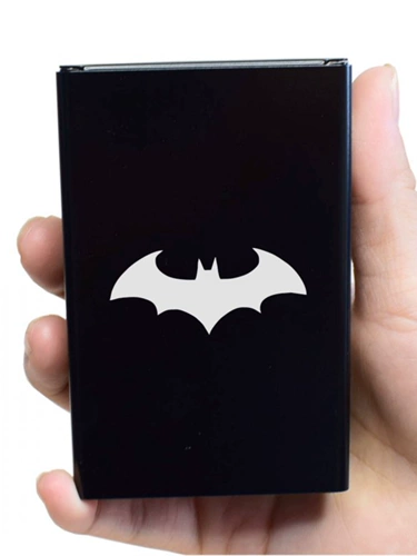 Мужской черный портативный резной мультяшный металлический ультратонкий портсигар, алюминиевый сплав