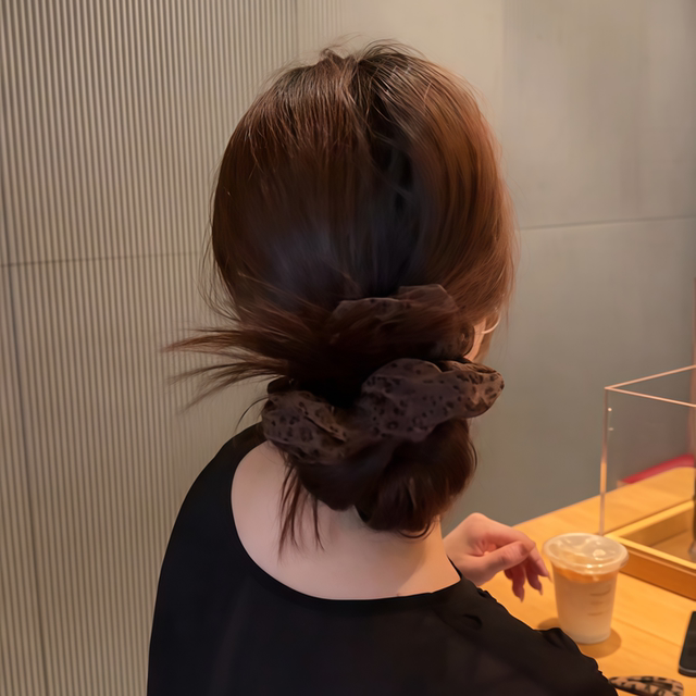 Leopard print retro large large intestine hair ring fat intestine head rope millennium hot girl rubber band female hair tie ball head headdress