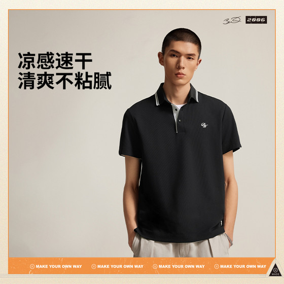 
Li Ning men's 2025 summer short-sleeved POLO shirt Wade series quick-drying breathable ice-feel comfortable T-shirt APLV007