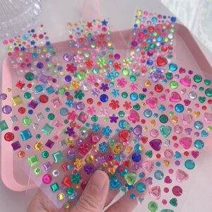 Glue-free face stickers for children's face stickers stage cosmetics and accessories colored rhinestones pearl eye lotion crystal stickers for Wansheng