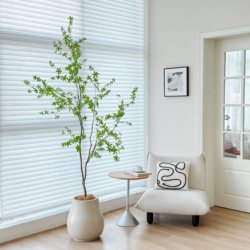 Artificial Indoor Hanging Clock with Andromeda Tree, Faux Plant Tree for Living Room Decoration, High-End Green Plant Landscaping