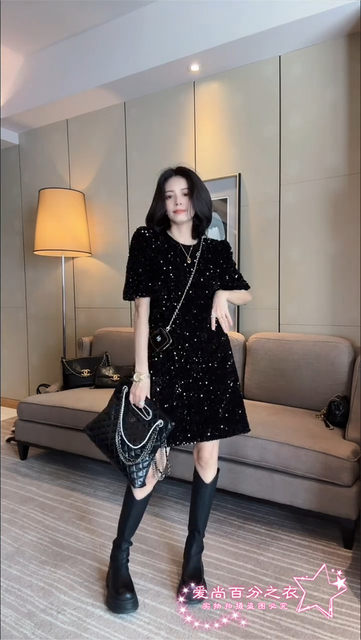 Spring and Autumn in 2024 New Dress Korean Edition Heavy Industry Light ...