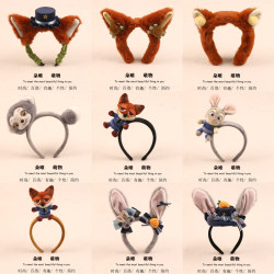 Zootopia Headwear Cute Cartoon Nick the Fox Headband Judy Hopps Police Officer Rabbit Photo Shoot Performance Hairpin