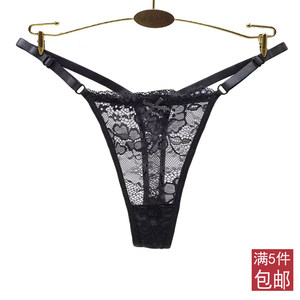 New hot thong low waist sexy lace transparent girl underwear adjustable thin strap fashionable women's T-trousers
