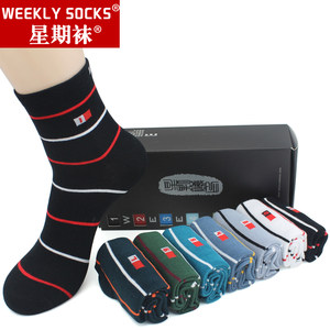 
Weekly socks Men's mid-tube socks, fashionable soft cotton socks, four seasons medium-thick high-quality anti-odor business socks
