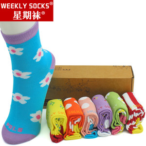 Week socks men and women, children's socks, cotton socks in spring and summer, in the middle and summer, the middle socks of the Chinese version of the Korean