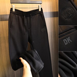 
G Goods A pair of winter [cold protection] autumn and winter thickened warm knitted blended windproof straight casual pants for men